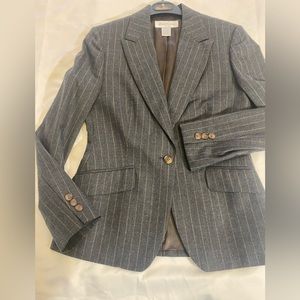 Brooks Brothers 0Petite grey pinstripe one button wool jacket